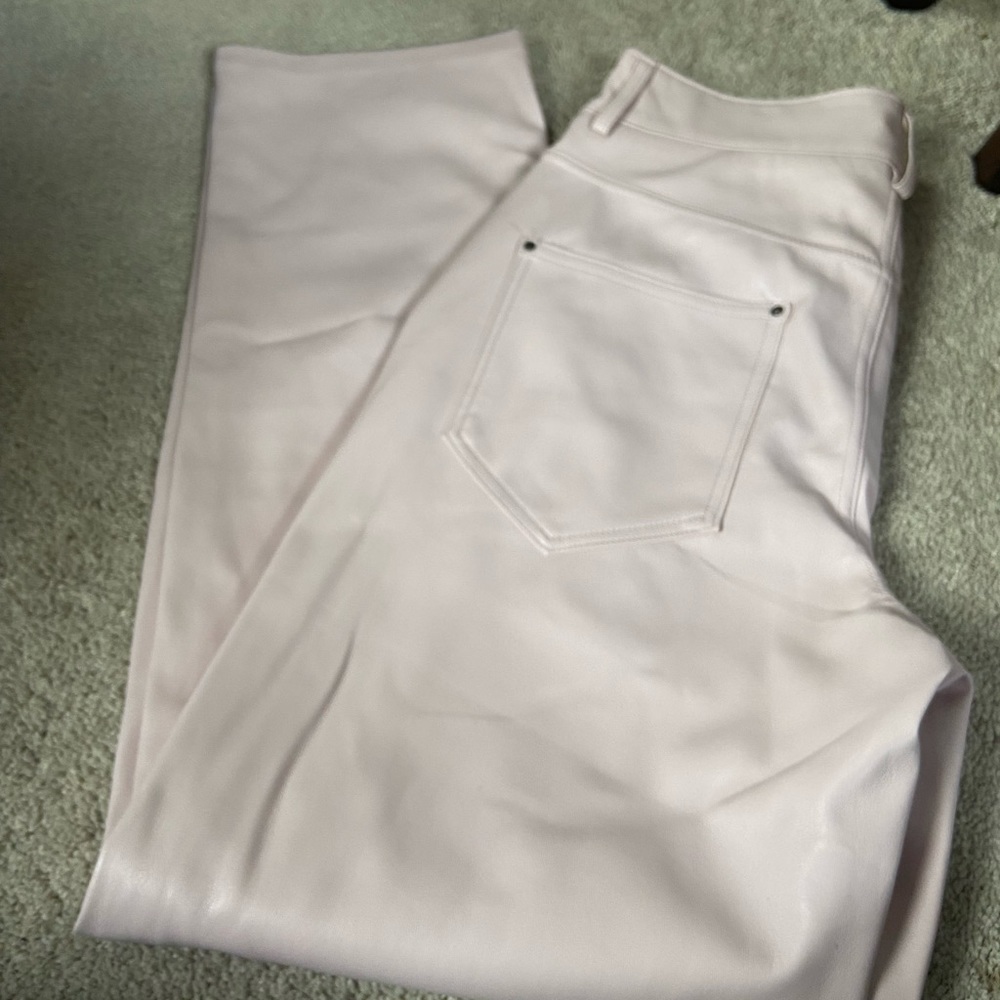 Badgley Mischka Pink Faux Leather Pants